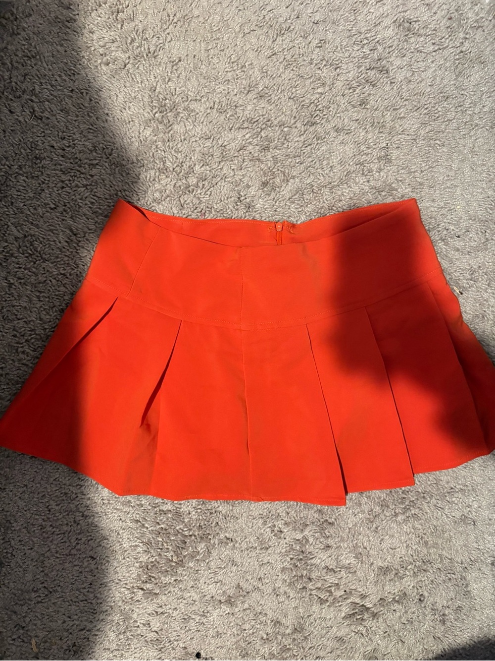 Forever 21 Bright Orange Pleated Mini Skirt
